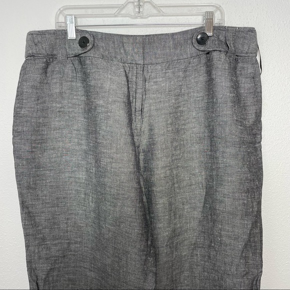 Alfani Women’s Heather Gray Linen Blend Cropped Plus Size Pants size 18W - Picture 3 of 11
